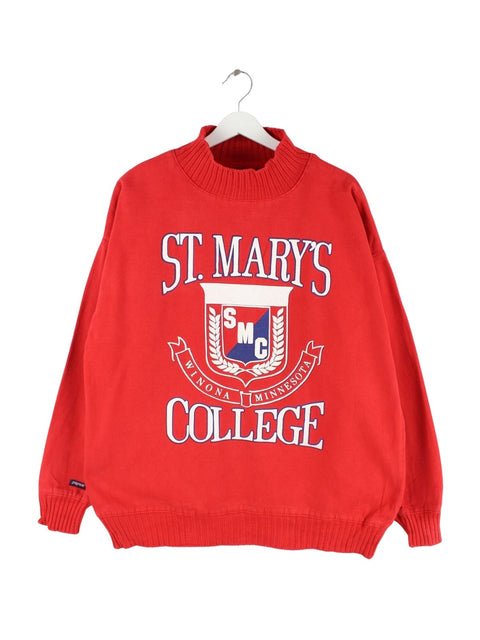 Jansport 80s Vintage St Marys College Print Sweater Rot L