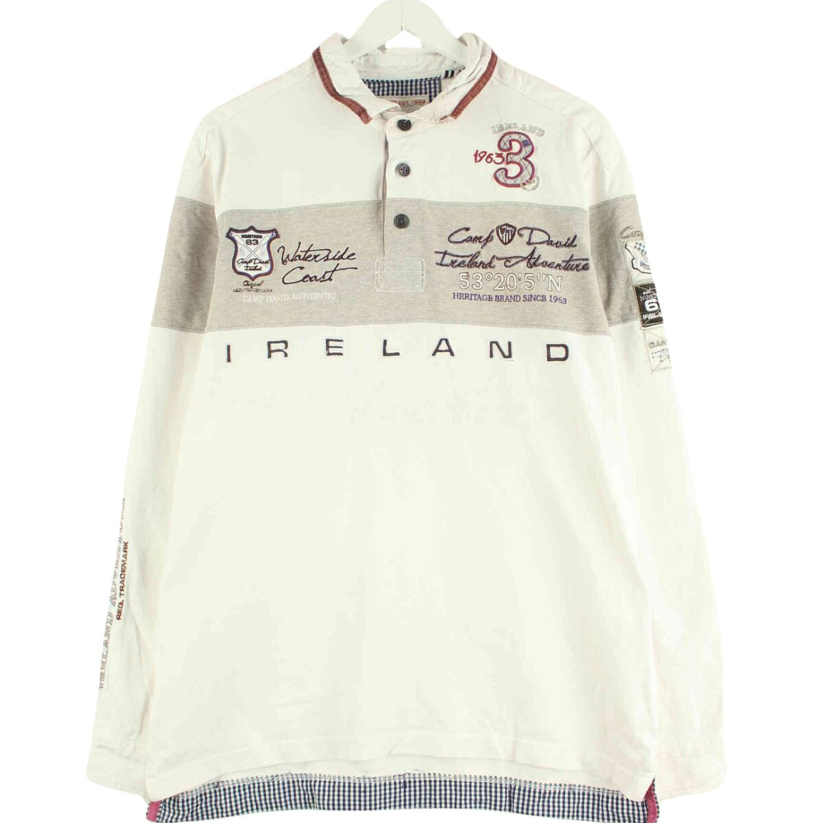 Camp David Embroidered Langarm Polo Weiß L – Peeces