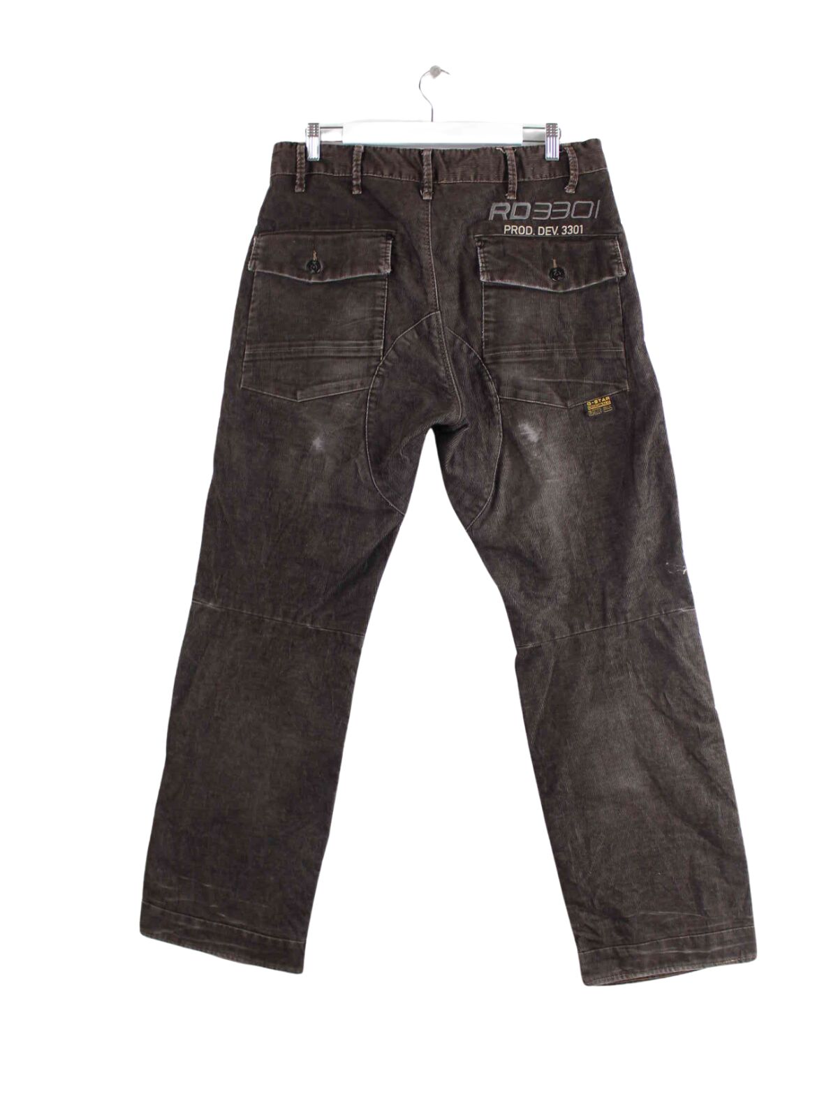 G-Star Cord Embroidered Workwear Hose Braun (back image)