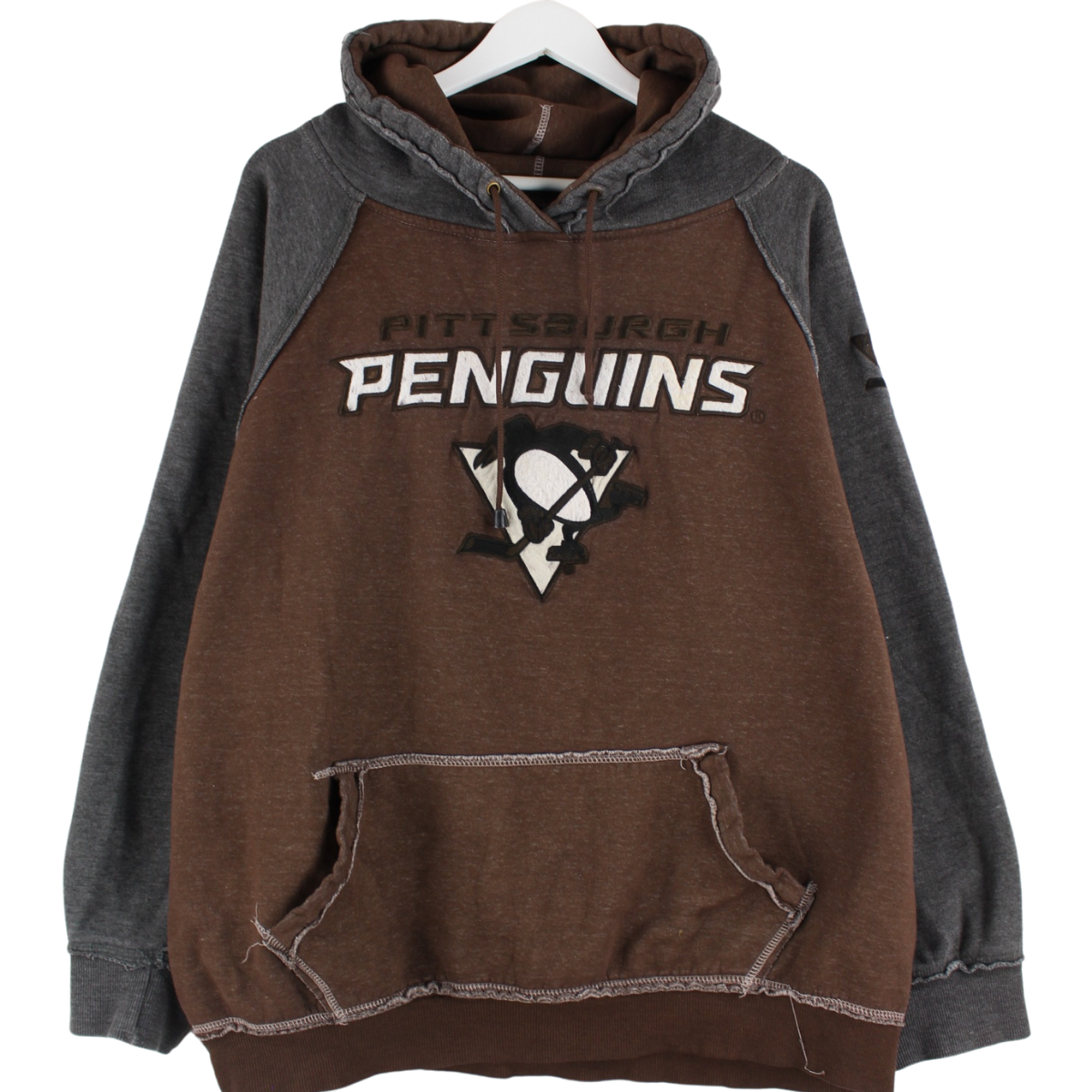 Vintage 00s Pittsburgh Penguins Embroidered Hoodie Braun XXL