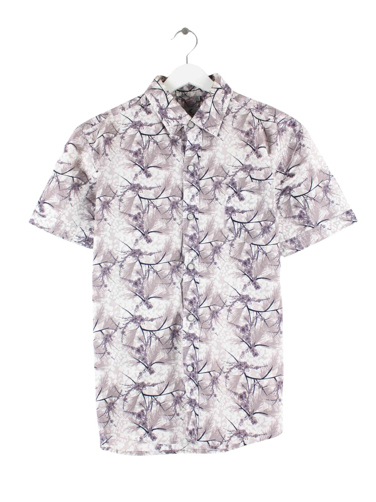 Vintage Patterm Kurzarm Hemd Mehrfarbig XS (front image)