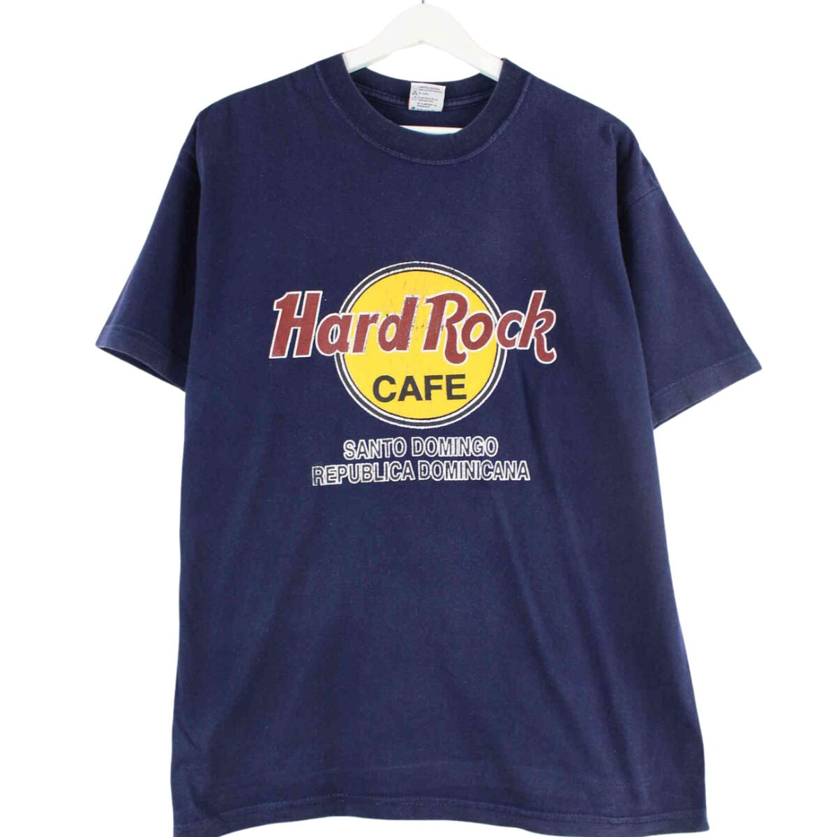 Hard Rock Cafe Santo Domingo 90s Vintage Print T-Shirt Blue L – Peeces