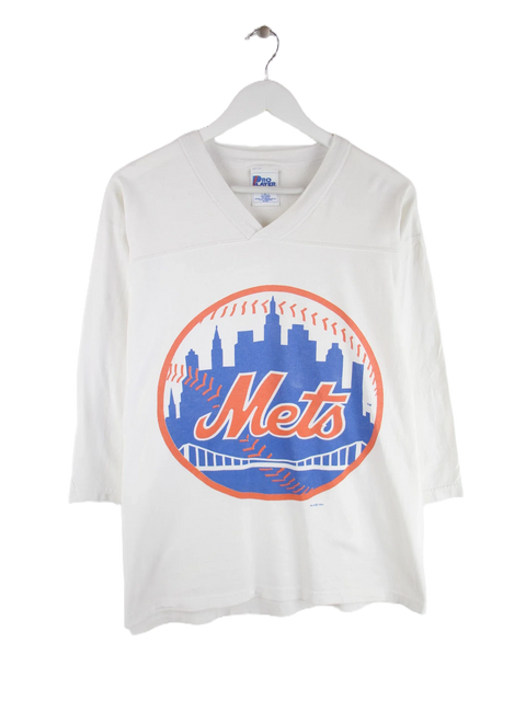 Pro Player 1994 Vintage MLB New York Mets Print T-Shirt Weiß L