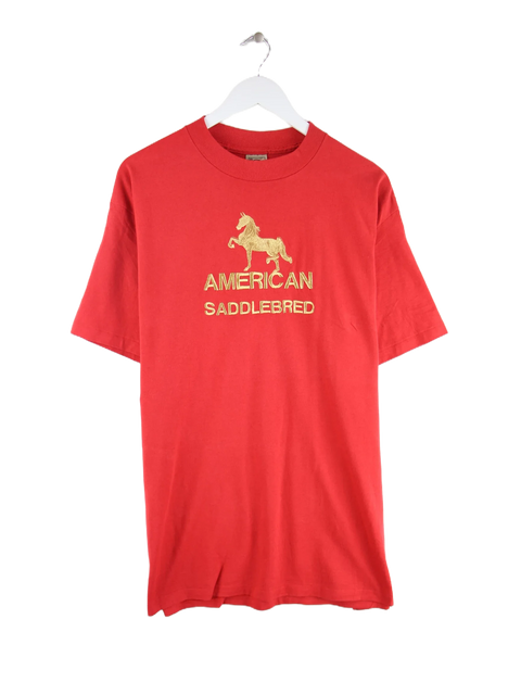 Delta 90s Vintage American Saddlebred Horse Single Stitch T-Shirt Rot XXL