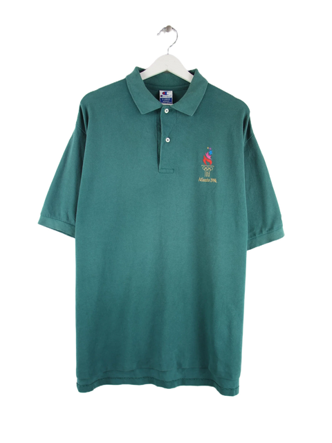 Champion 1996 Vintage Atlanta Olympics Print Polo Grün XL