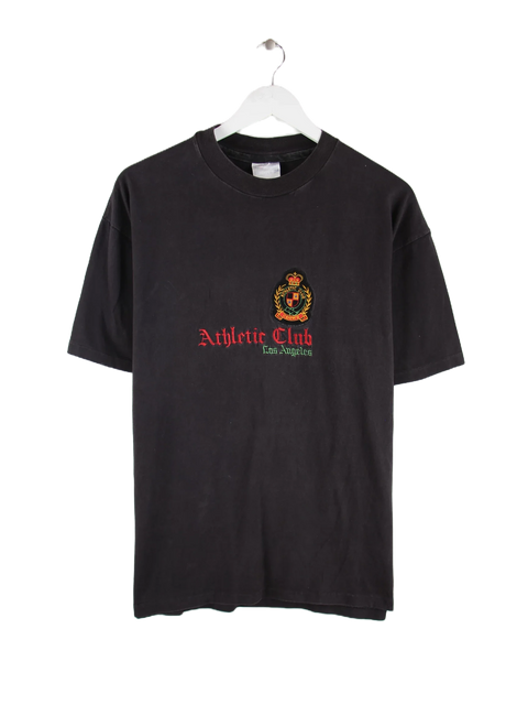 Hanes 90s Vintage Athletic Club Emblem T-Shirt Schwarz XL
