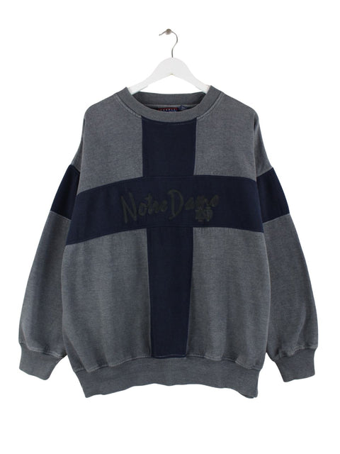 Crable Sportswear 90s Vintage Notre Dame Sweater Grau XL
