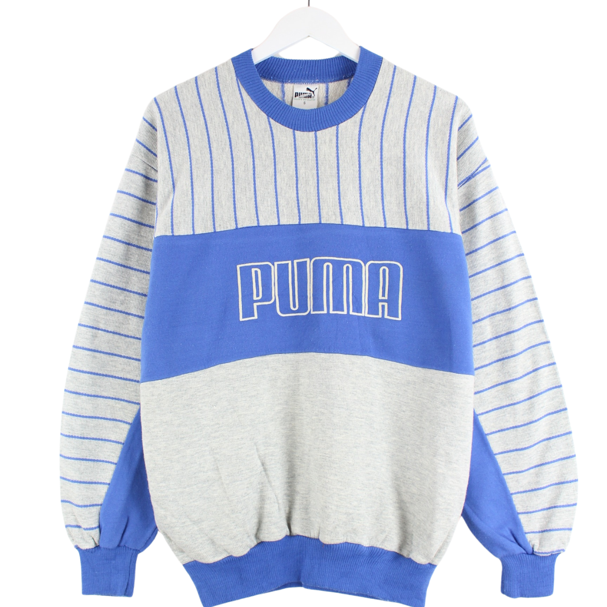 ニット+セーター vintage PUMA 80s sweater ar Puma 80s Vintage Print Sweater Grau L – Peeces