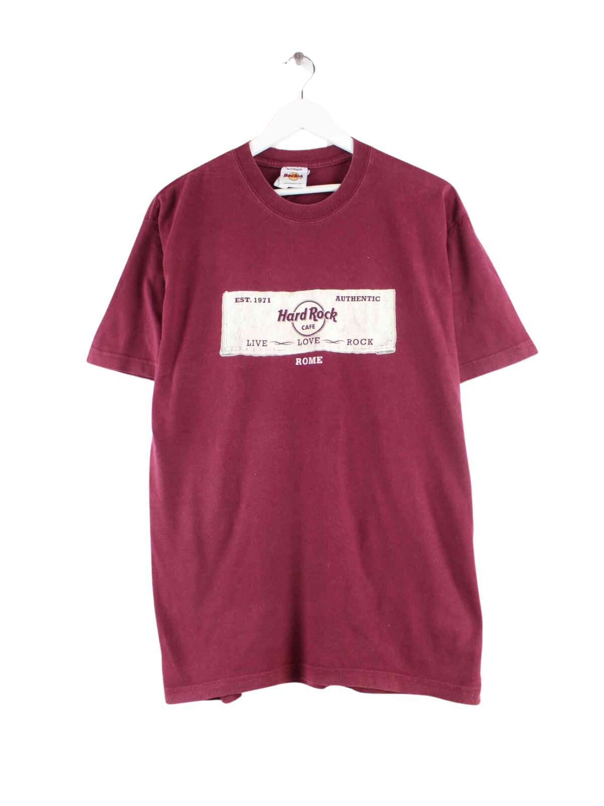 Hard Rock Cafe y2k Rome T-Shirt Rot L (front image)