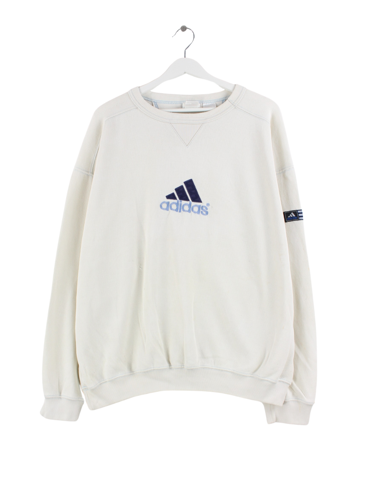 Adidas 90s Vintage Embroidered Performance Sweater Beige XL Peeces