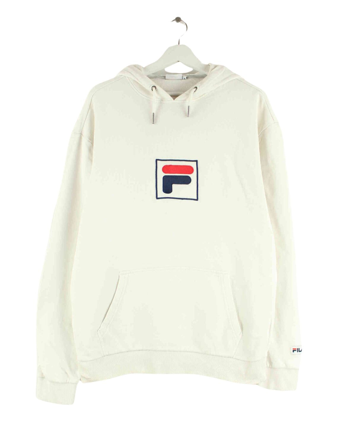 Fila 90s Vintage Embroidered Hoodie Weiß S (front image)