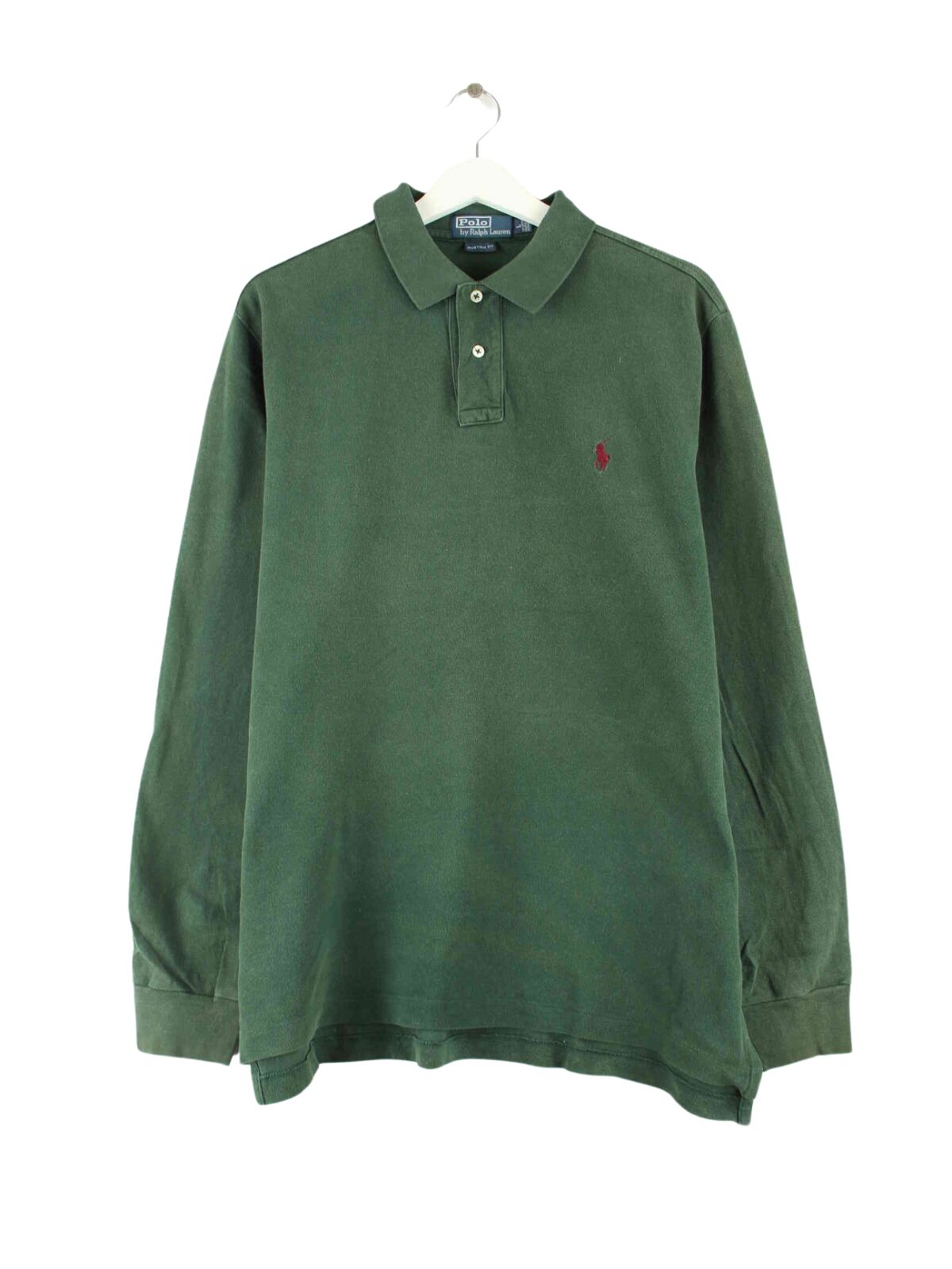 Ralph Lauren 90s Vintage Langarm Polo Grün L (front image)