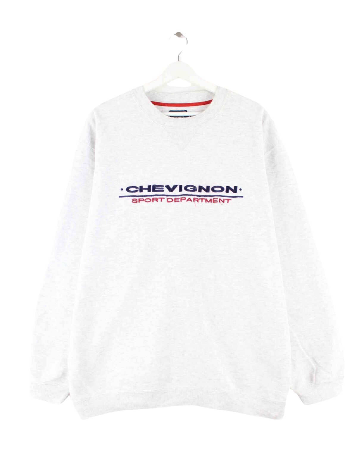 Chevignon 90s Vintage Embroidered Sweater Grau XL (front image)