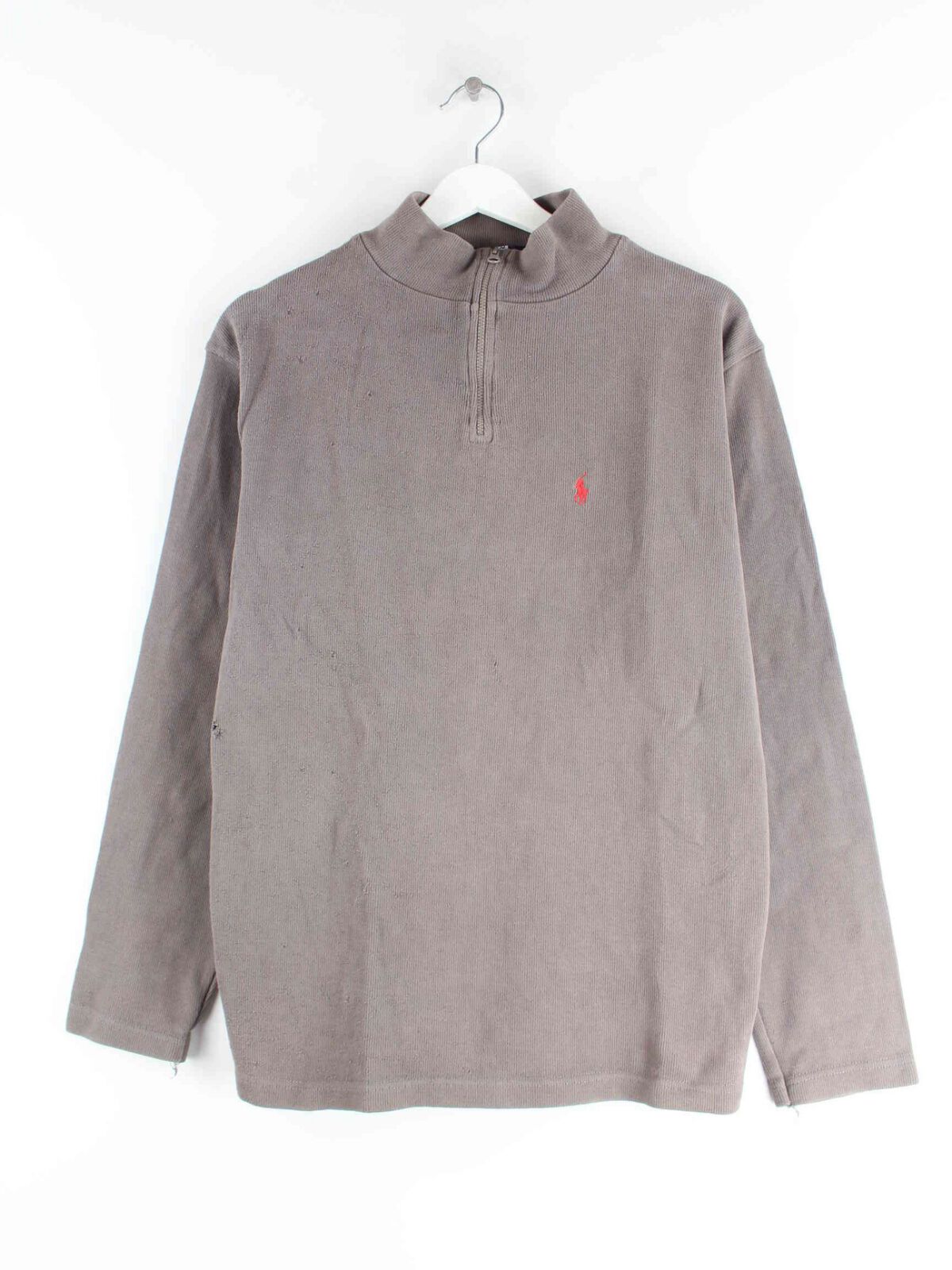 Ralph Lauren 90s Vintage Half Zip Sweater Braun M (front image)