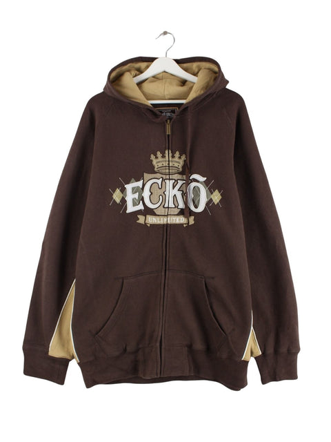 Ecko y2k Heavy Zip Hoodie Braun XXL