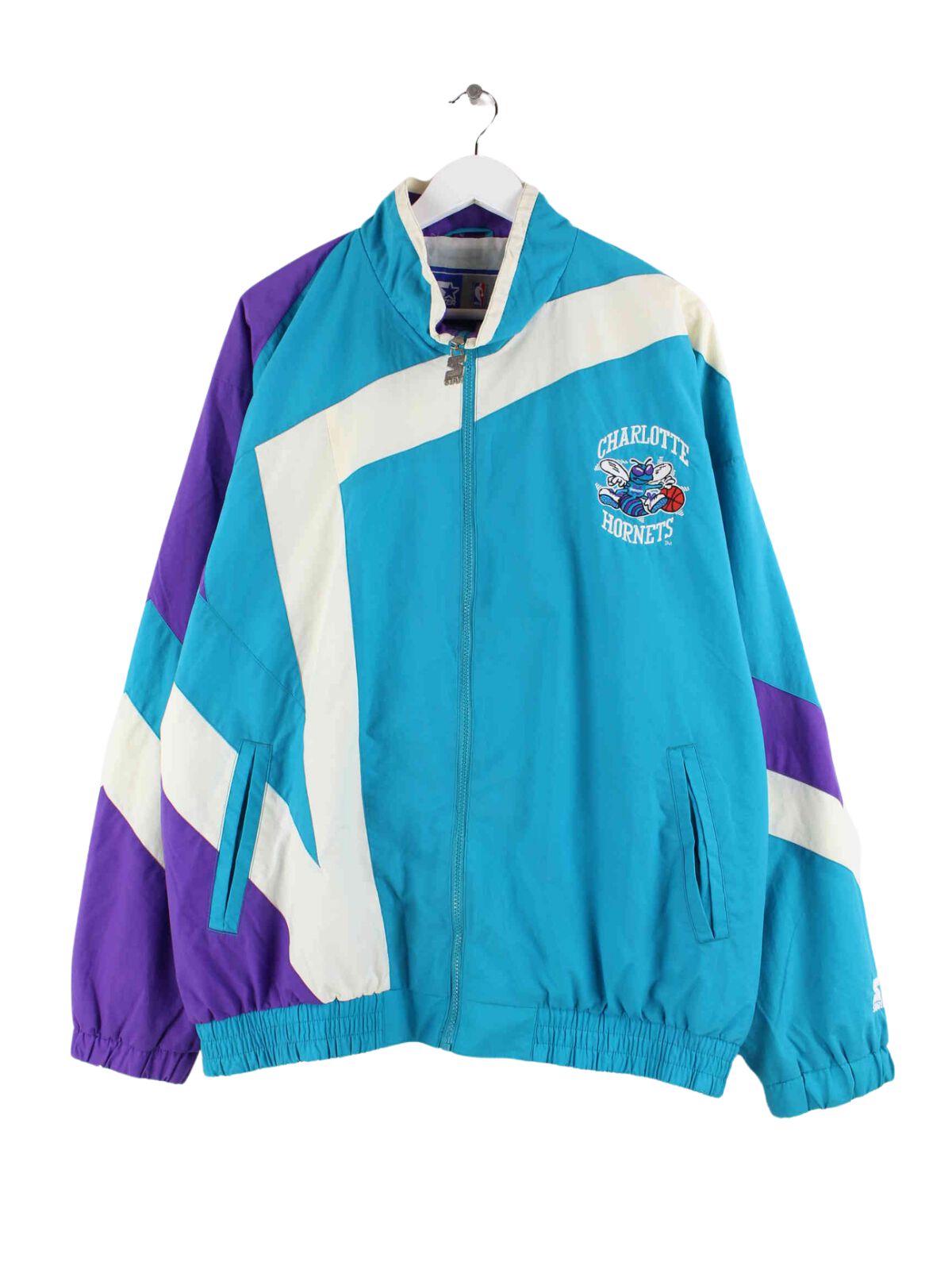 Starter 90s Vintage NBA Hornets Trainingsjacke Türkis XL (front image)