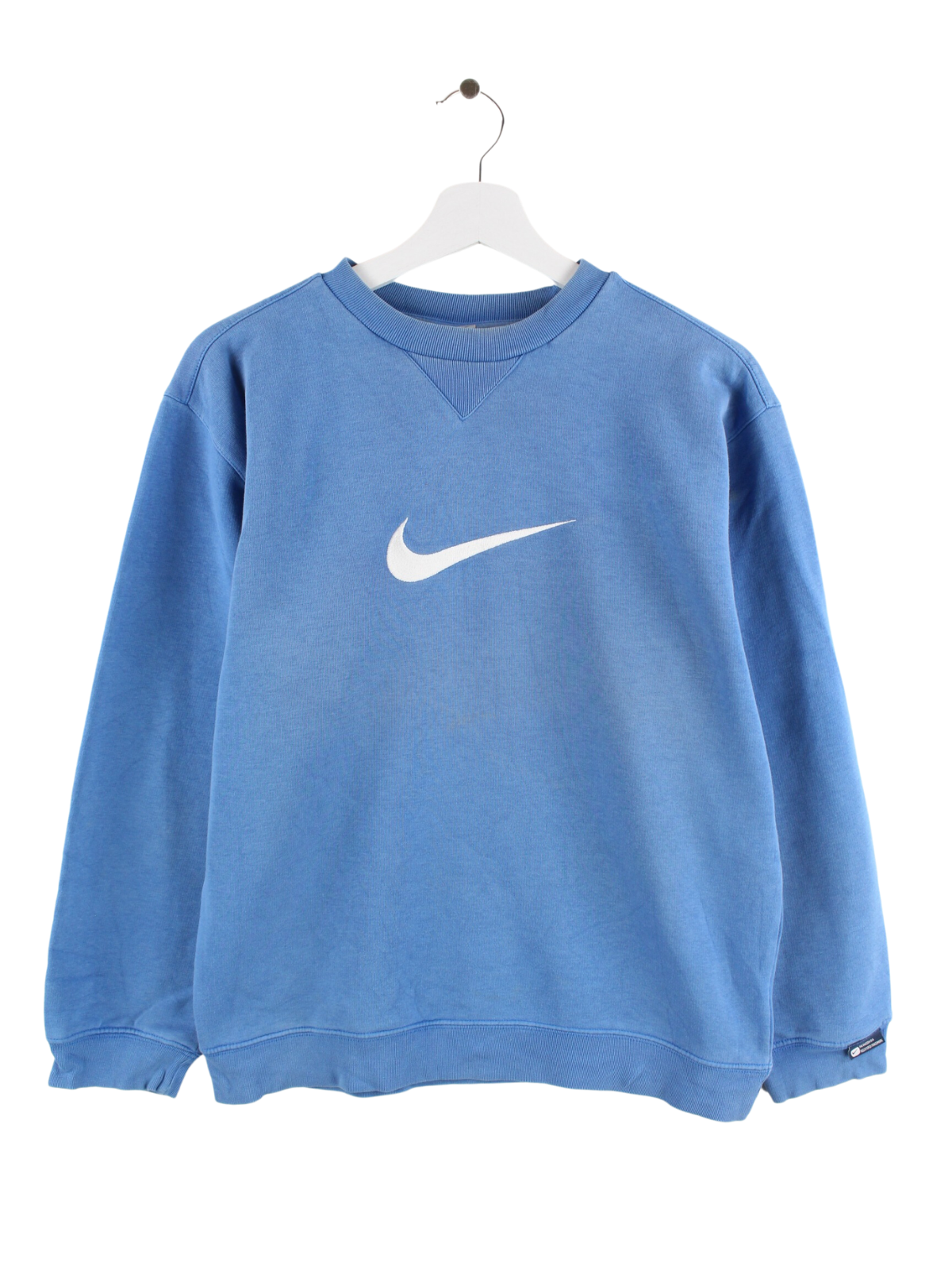 Light blue vintage outlet nike logo embroidered crewnec