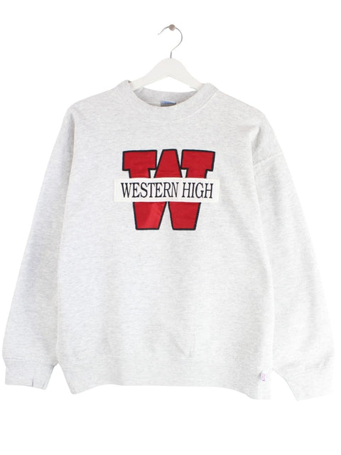 Crable Sportswear Damen 90s Vintage Western High Sweater Grau L