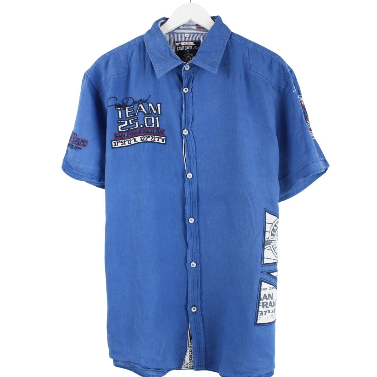 Camp David 00s Kurzarm Hemd Blau XXL – Peeces