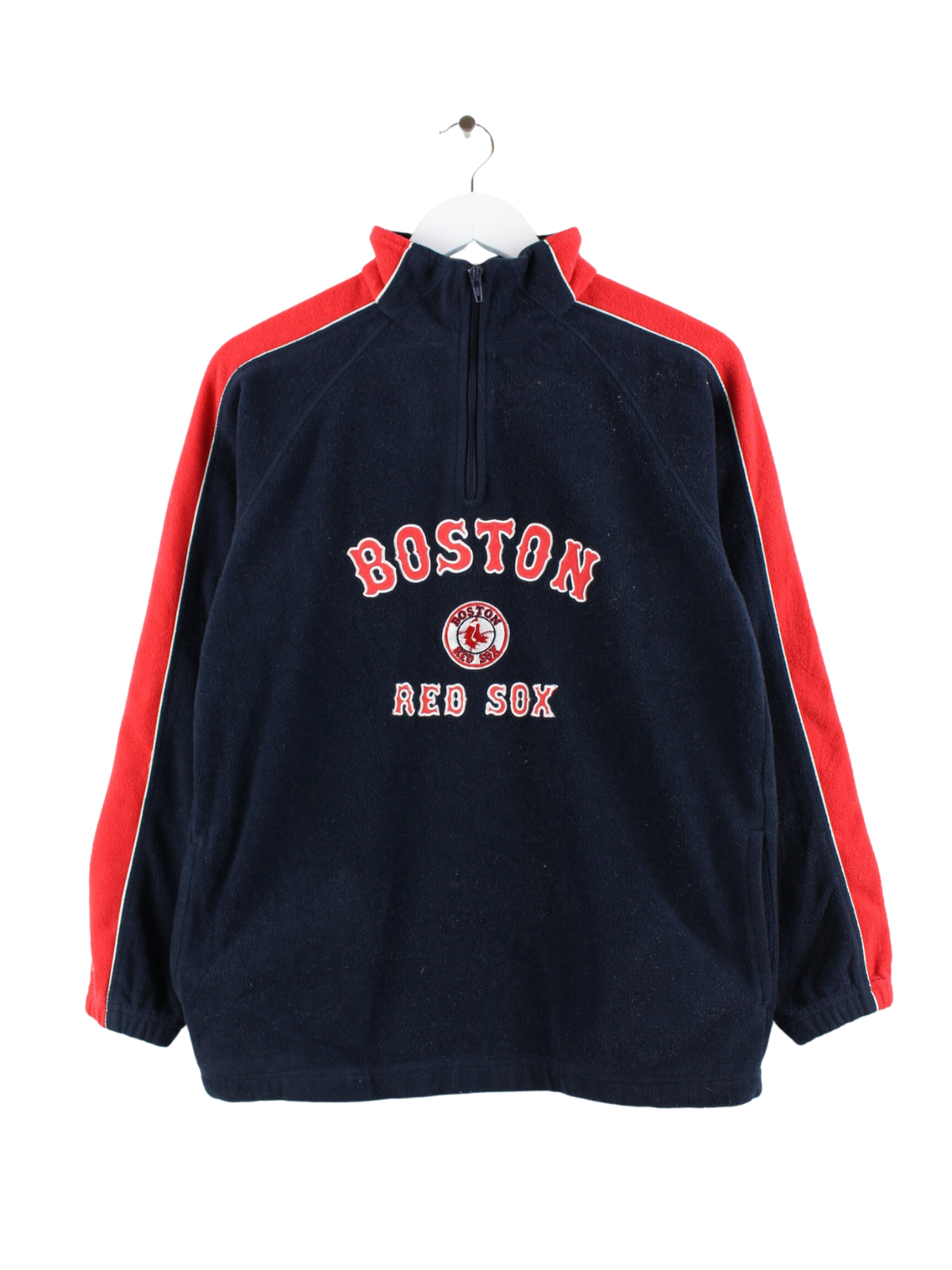 Majestic Fleece Boston Red Sox Half Zip Sweater Blue S Peeces