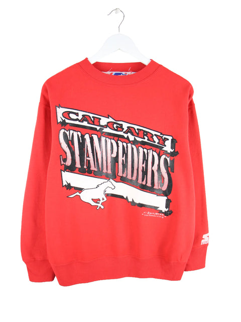 Starter 1991 Vintage Calgary Stampeders Sweater Rot M