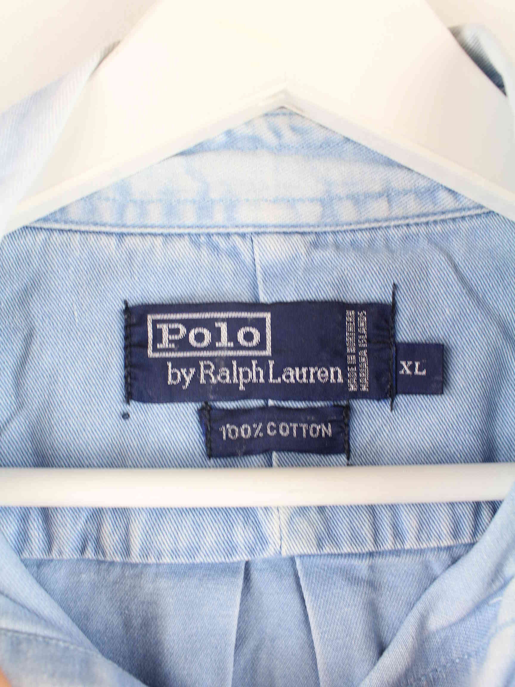 Ralph Lauren 90s Vintage Jeans Hemd Blau XL (detail image 2)