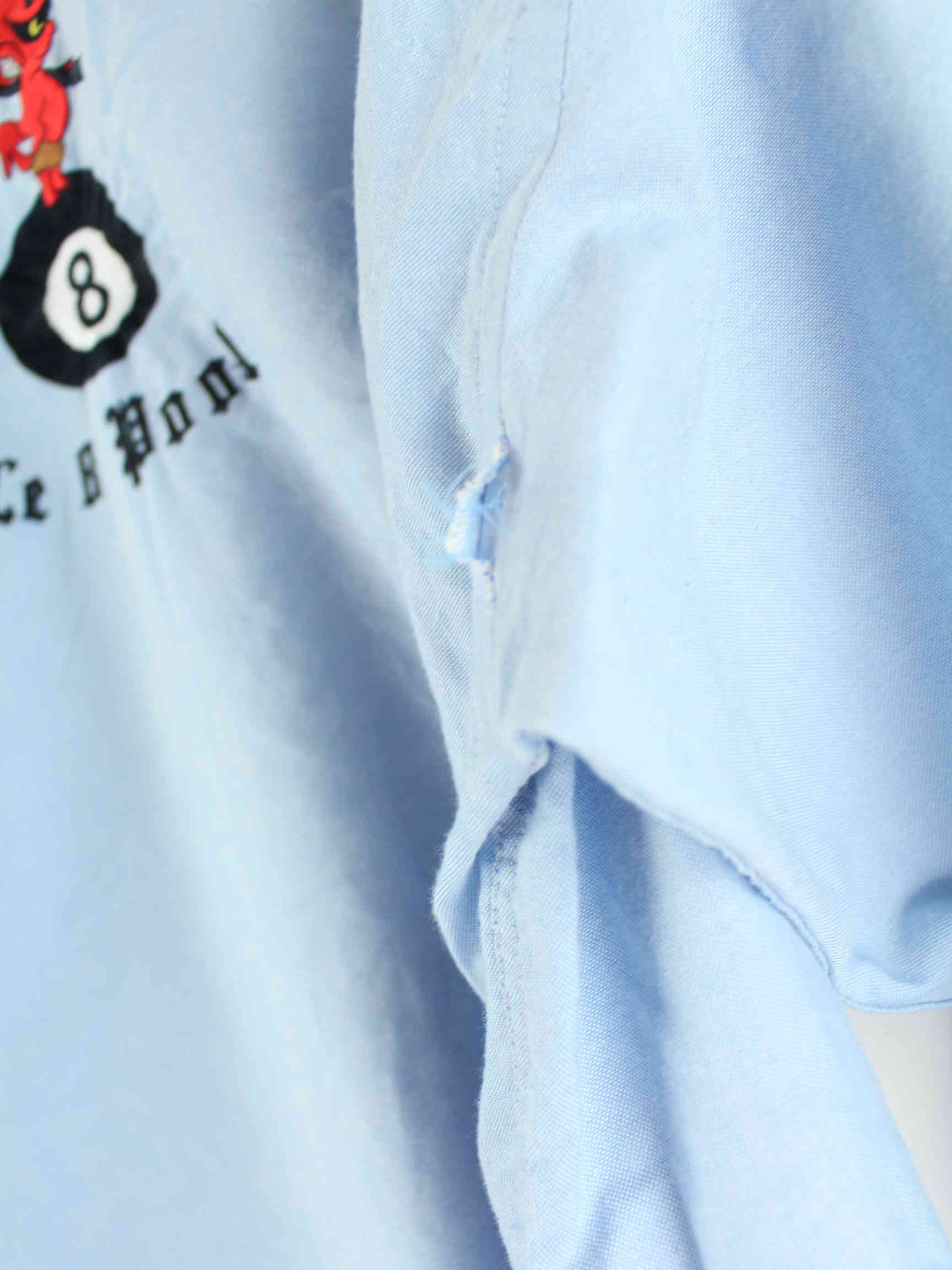 Ralph Lauren y2k Embroidered 8 Pool Hemd Blau XL (detail image 6)