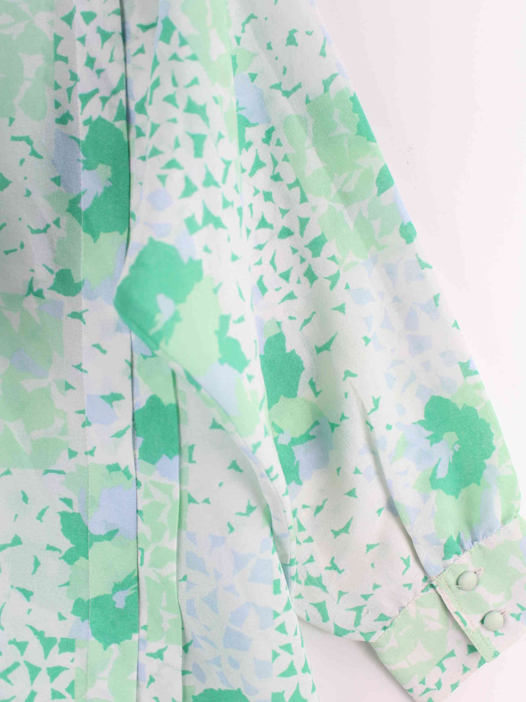 Vintage Damen 90s Pattern Hemd Grün S (detail image 2)