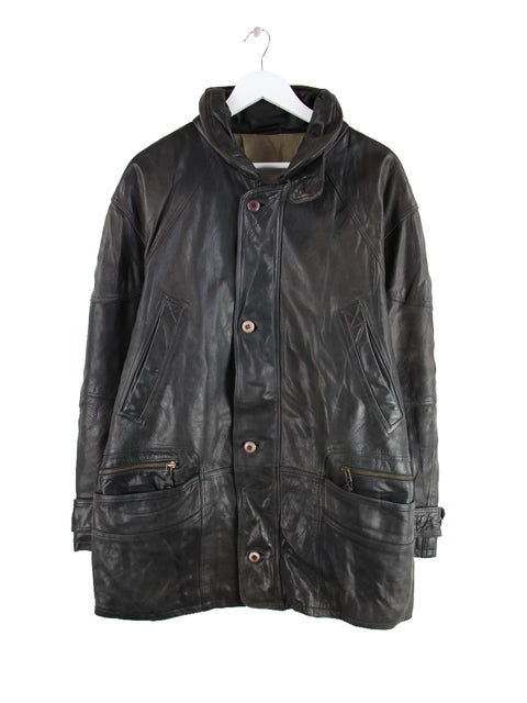 Vintage 90s Leder Jacke Schwarz XL