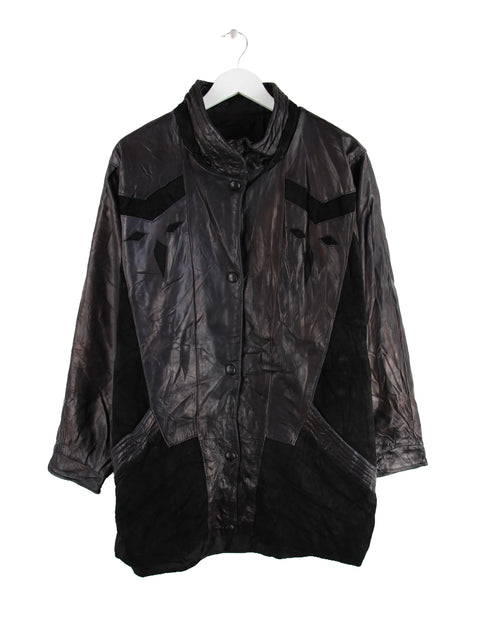 Vintage 90s Leder Jacke Schwarz M