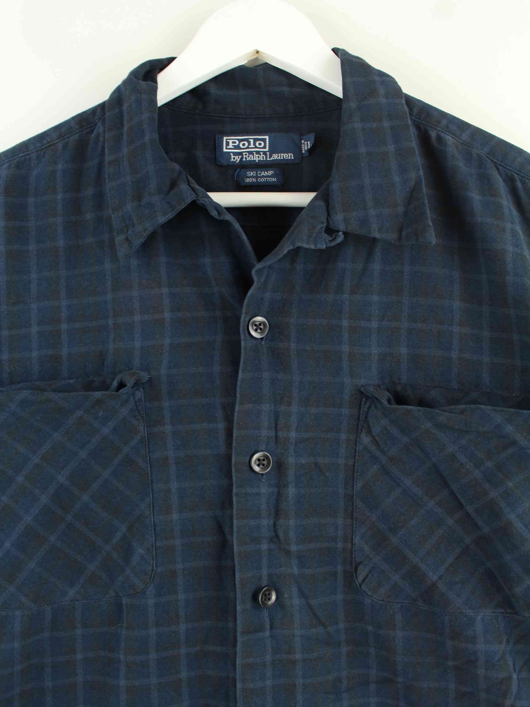 Ralph Lauren 90s Vintage Ski Camp Flanell Hemd Blau L (detail image 1)