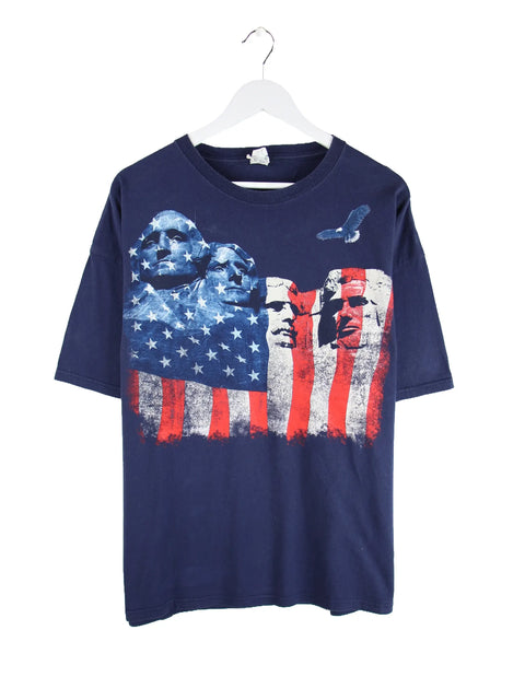 Delta USA Print T-Shirt Blau XXL