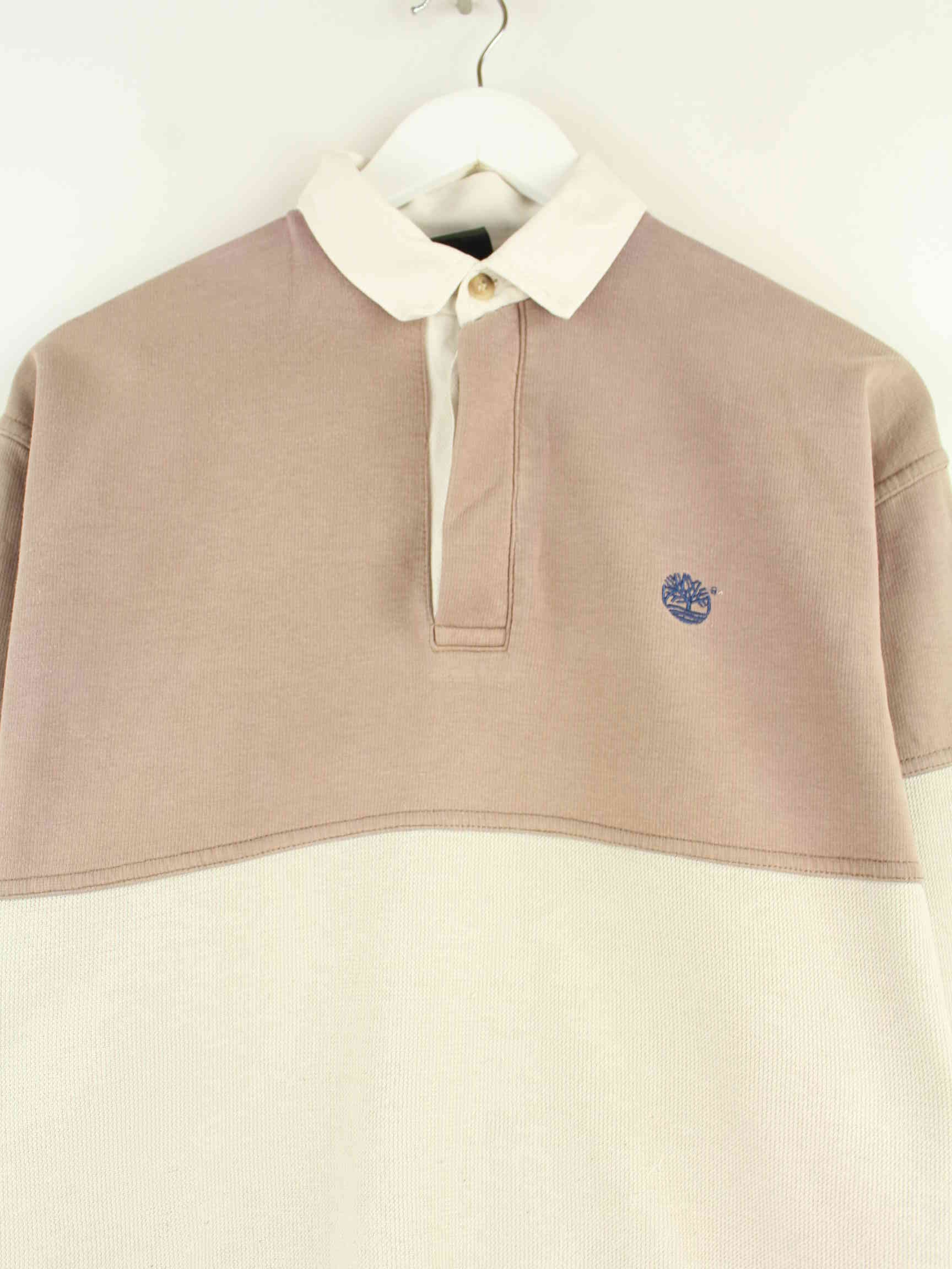 Timberland 90s Vintage Langarm Polo Beige L (detail image 1)