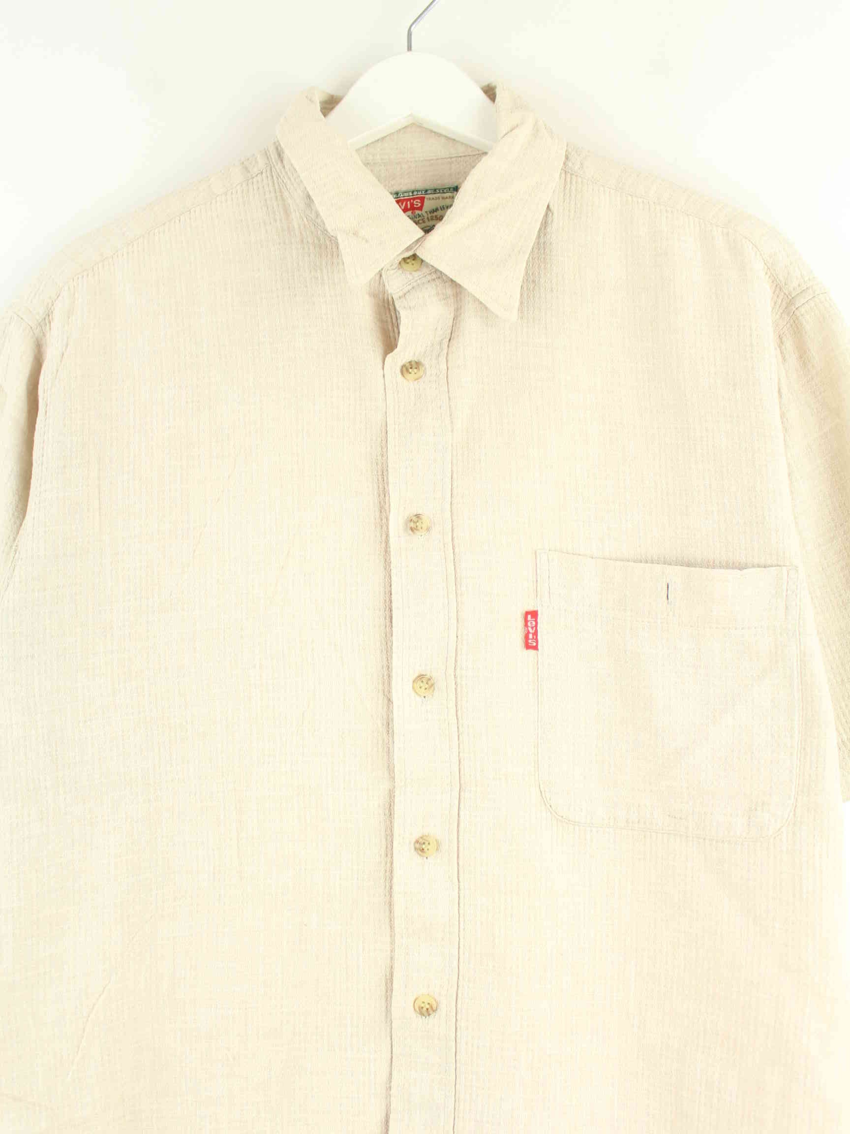 Levi's 90s Vintage Kurzarm Hemd Beige L (detail image 1)