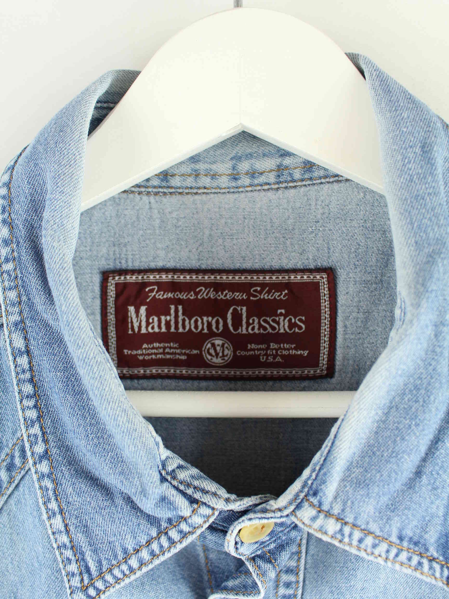 Marlboro 90s Vintage Jeans Hemd Blau XL (detail image 1)