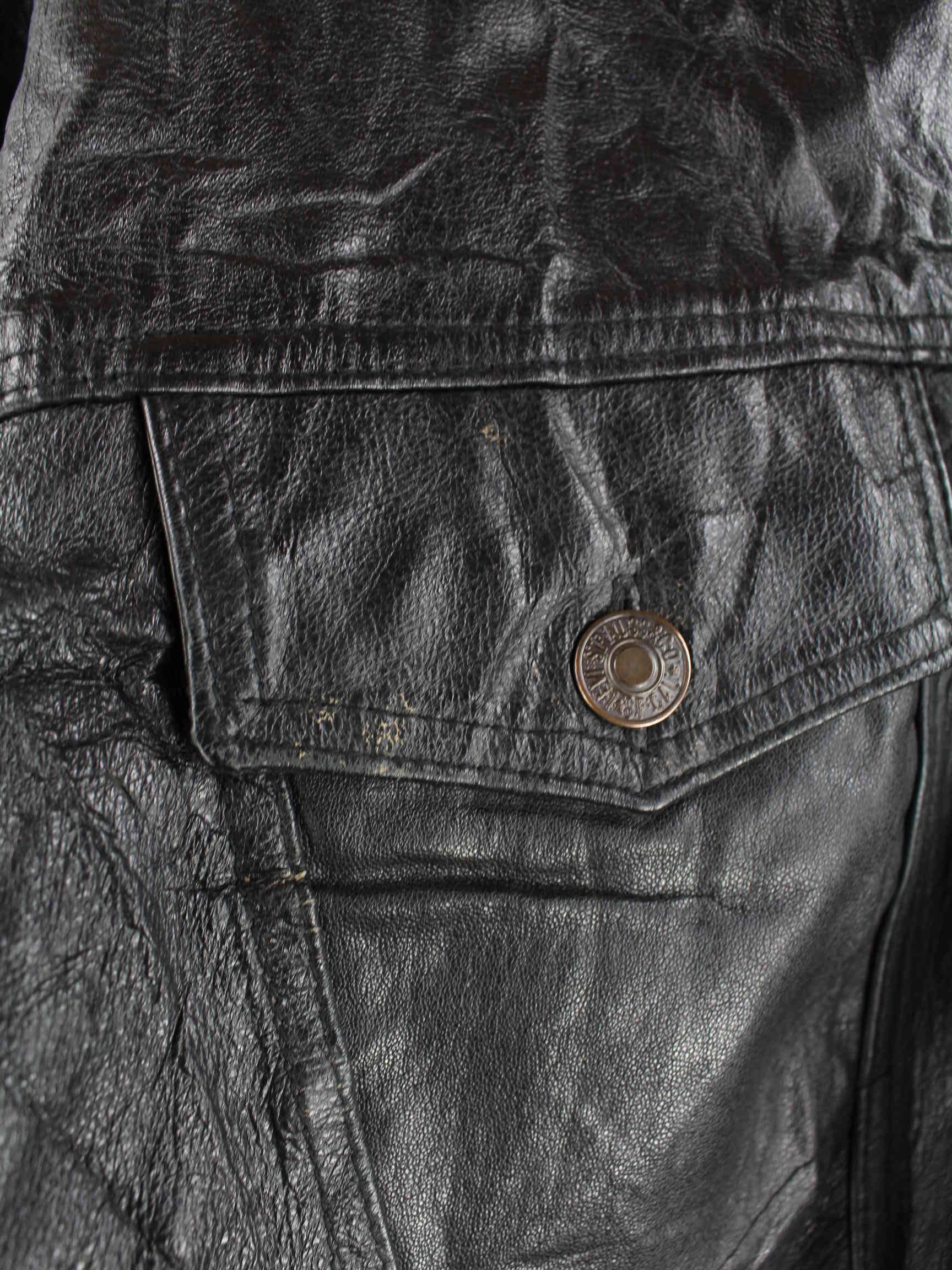Levi's y2k Leder Jacke Schwarz M (detail image 3)