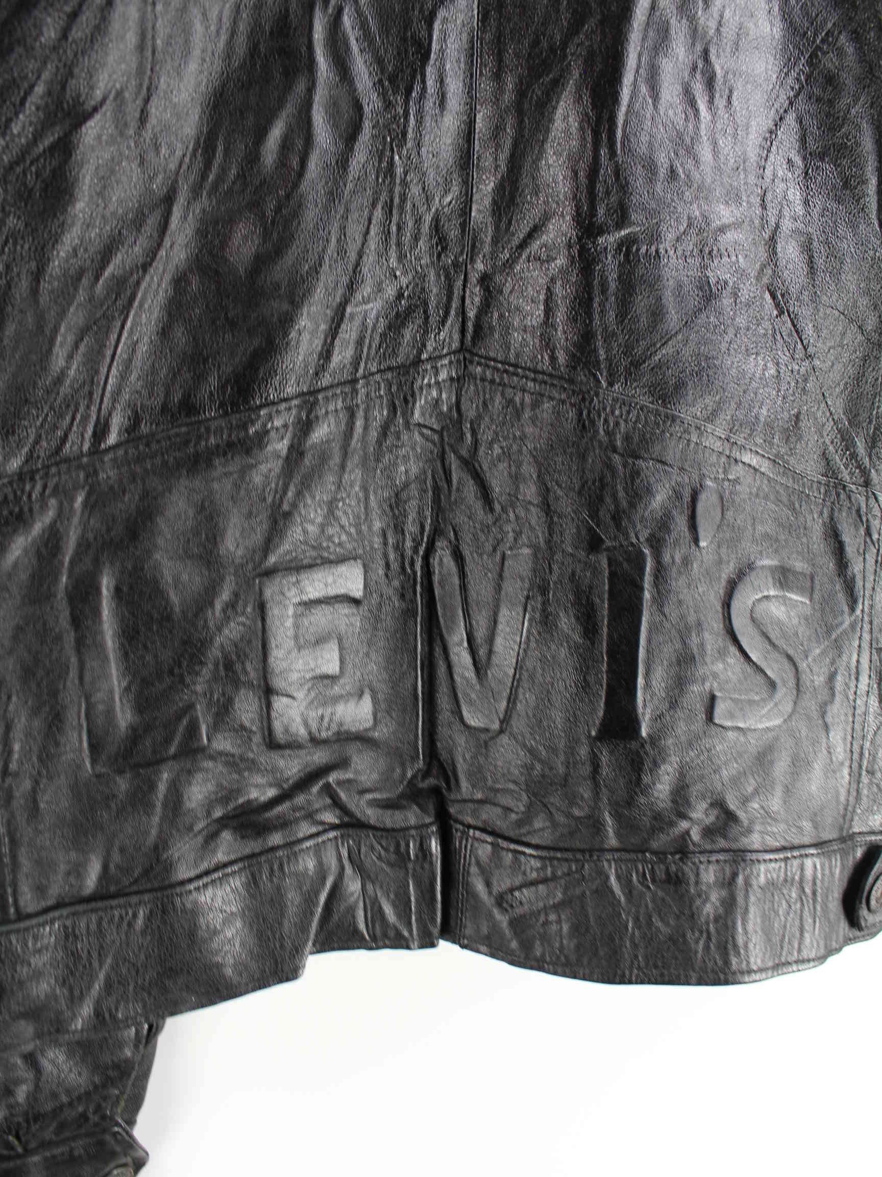 Levi's y2k Leder Jacke Schwarz M (detail image 4)