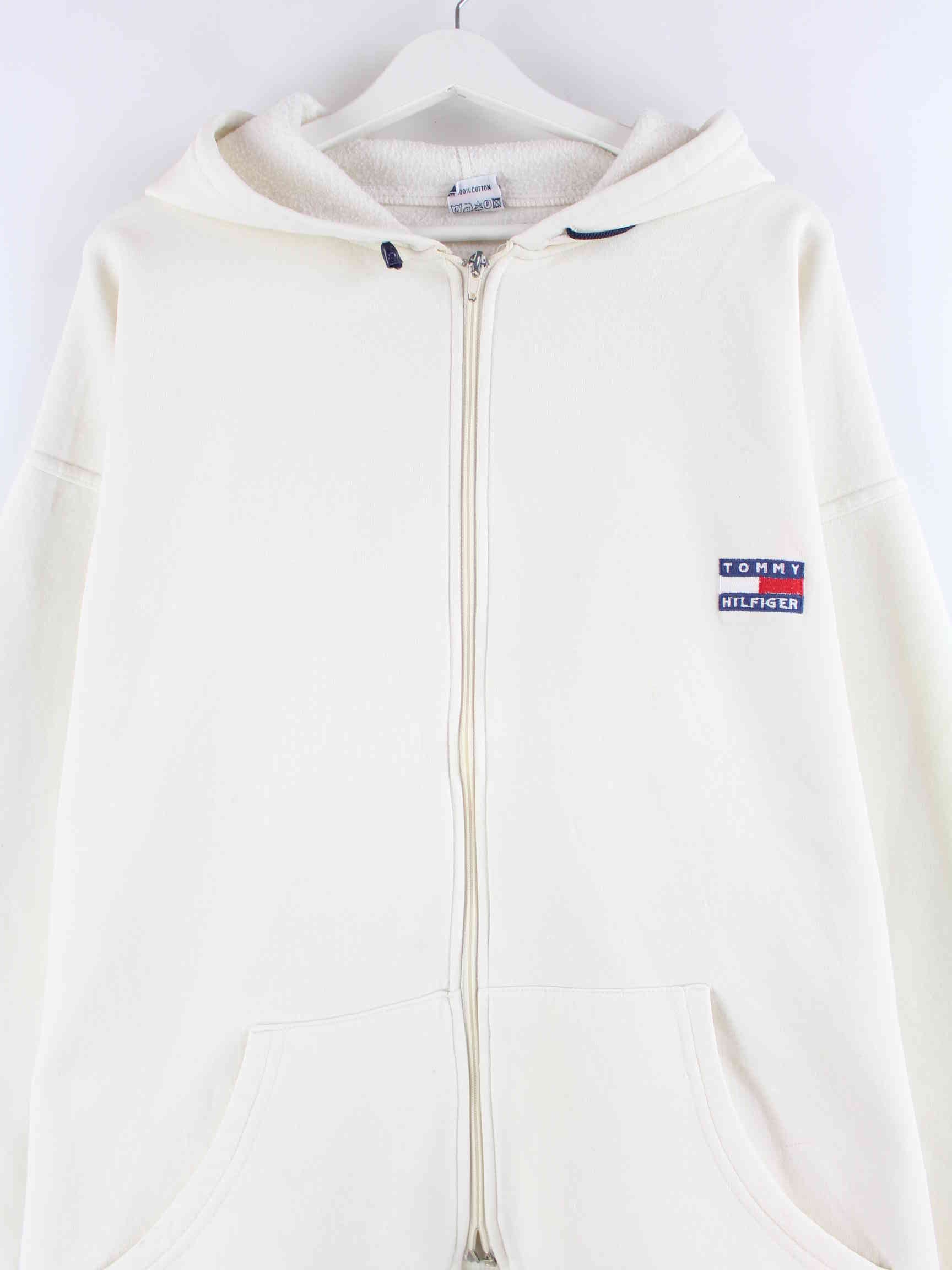 Tommy Hilfiger 90s Vintage Embroidered Hoodie Beige XL (detail image 1)