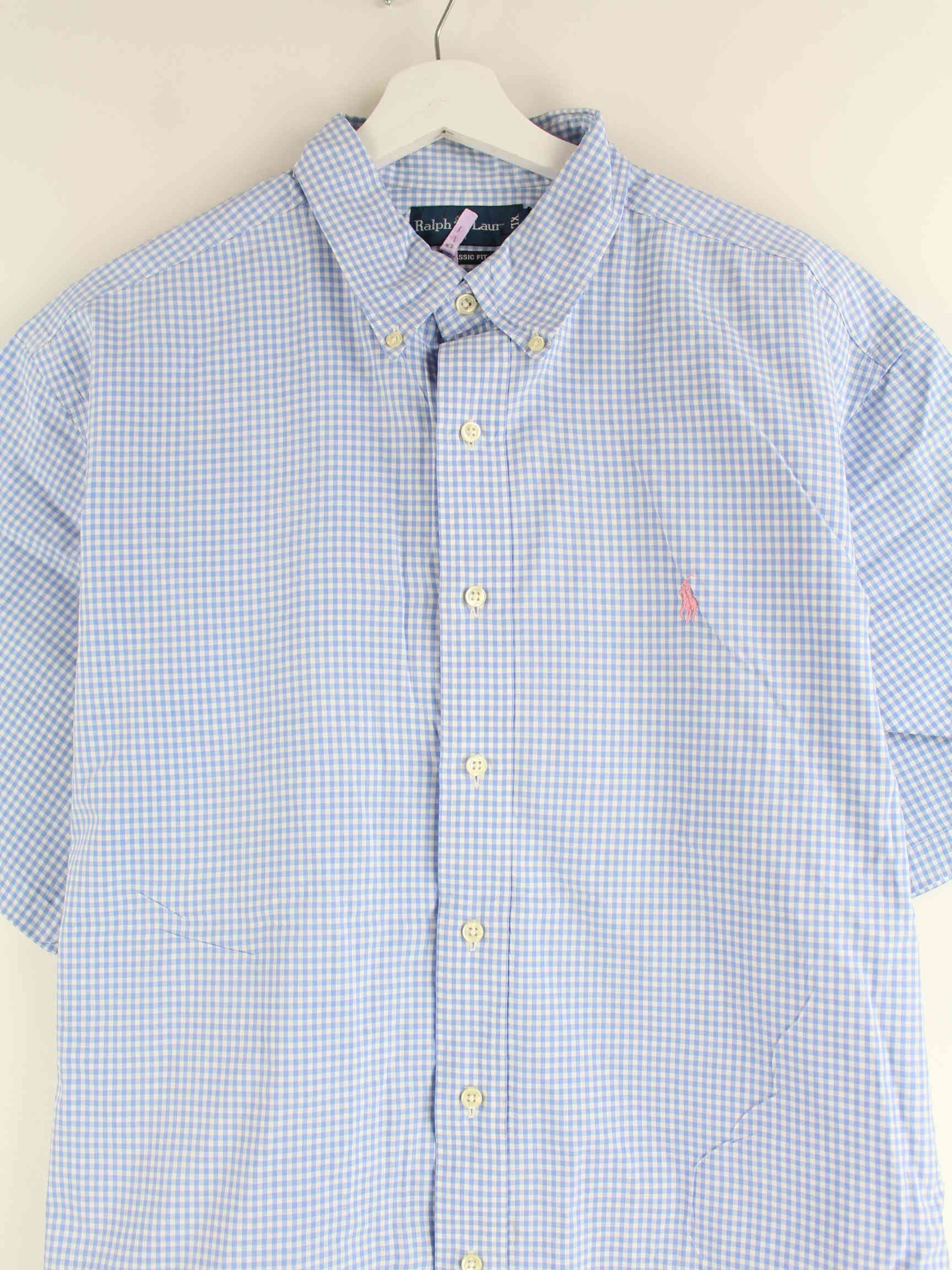 Ralph Lauren Kariertes Kurzarm Hemd Blau XXL (detail image 1)