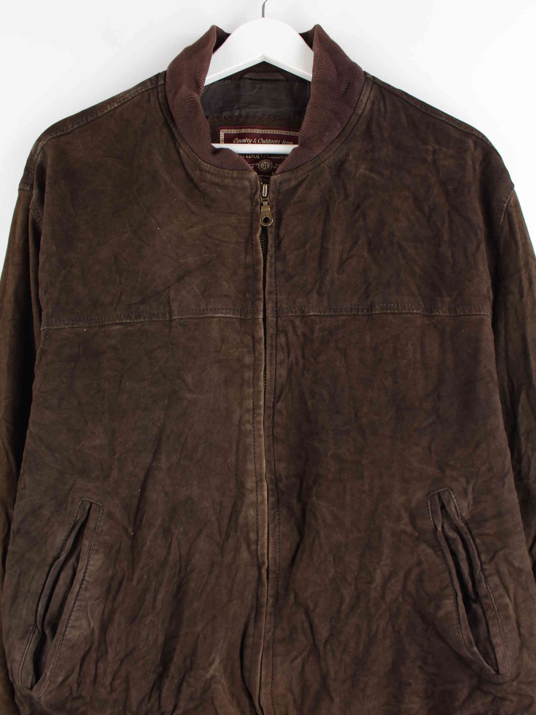 Marlboro 90s Vintage Leder Jacke Braun L (detail image 1)