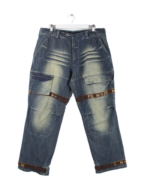 Marithé + François Girbaud y2k Baggy Multipocket Jeans Blau W38