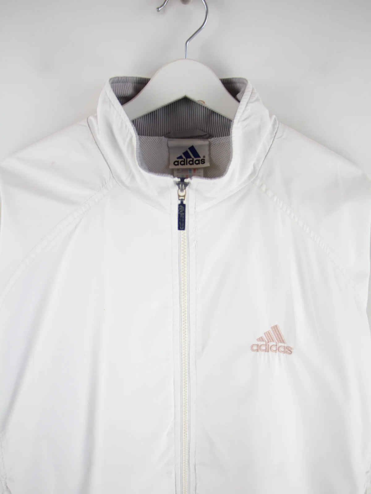 Adidas Trainingsjacke Weiß L – Detailansicht Vorderseite