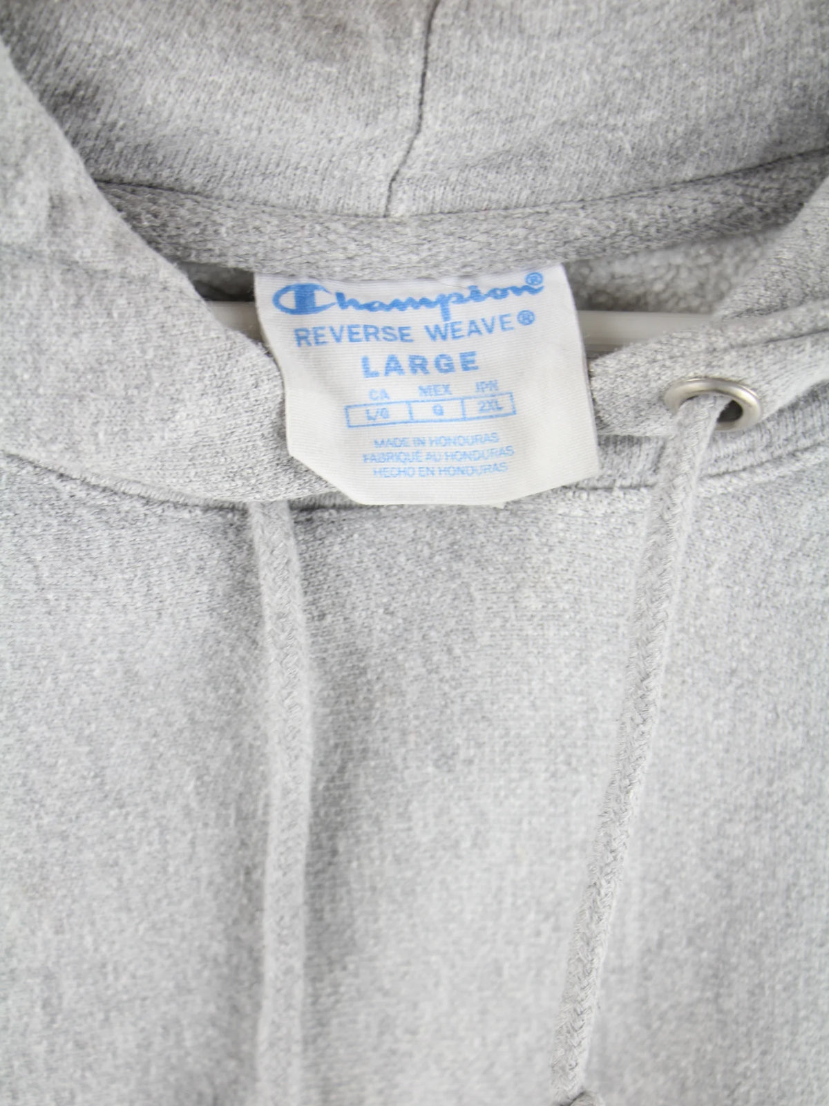 Champion Hoodie Grau L – Etikett