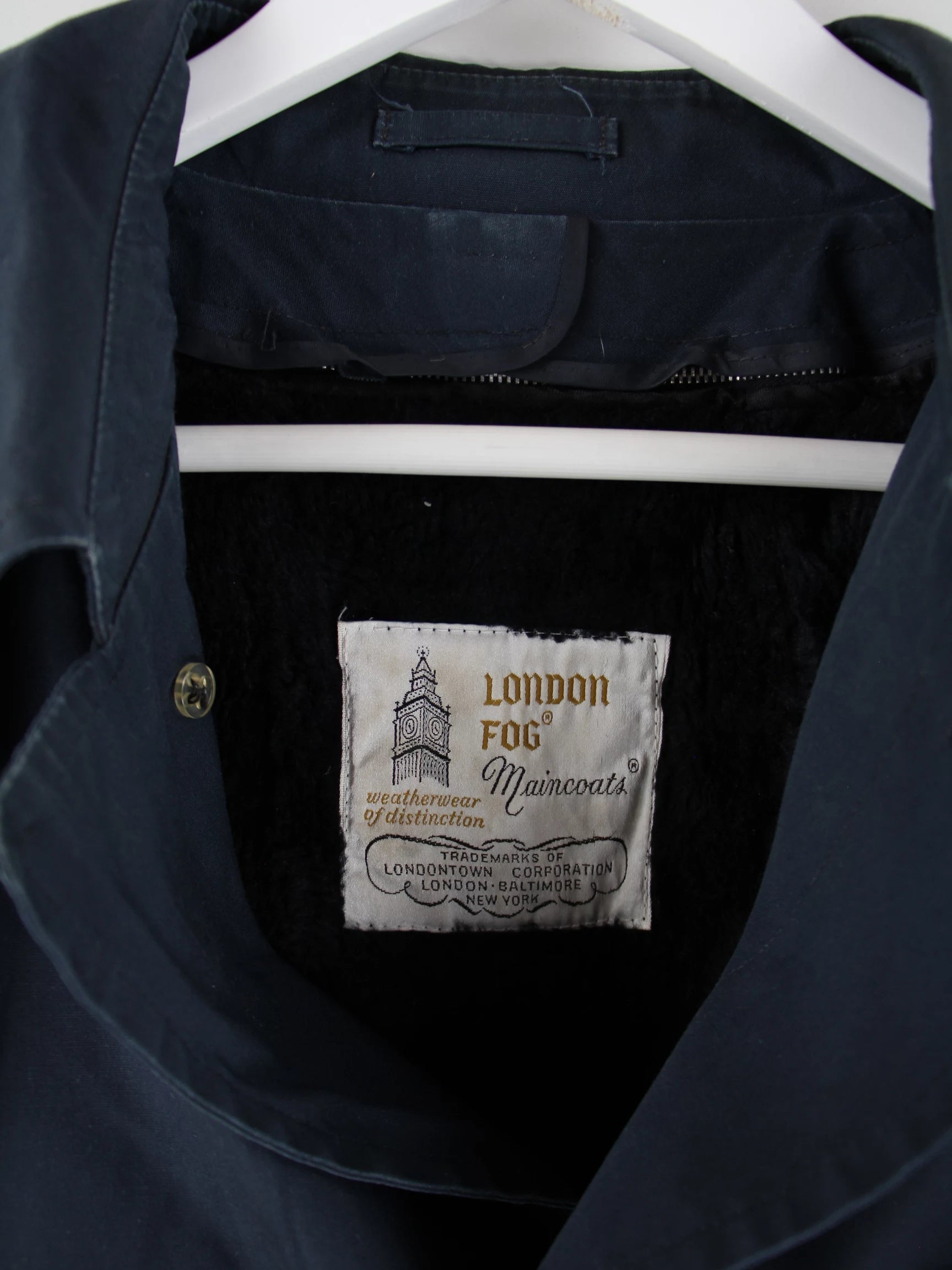 London Fog Mantel Blau M – Etikett