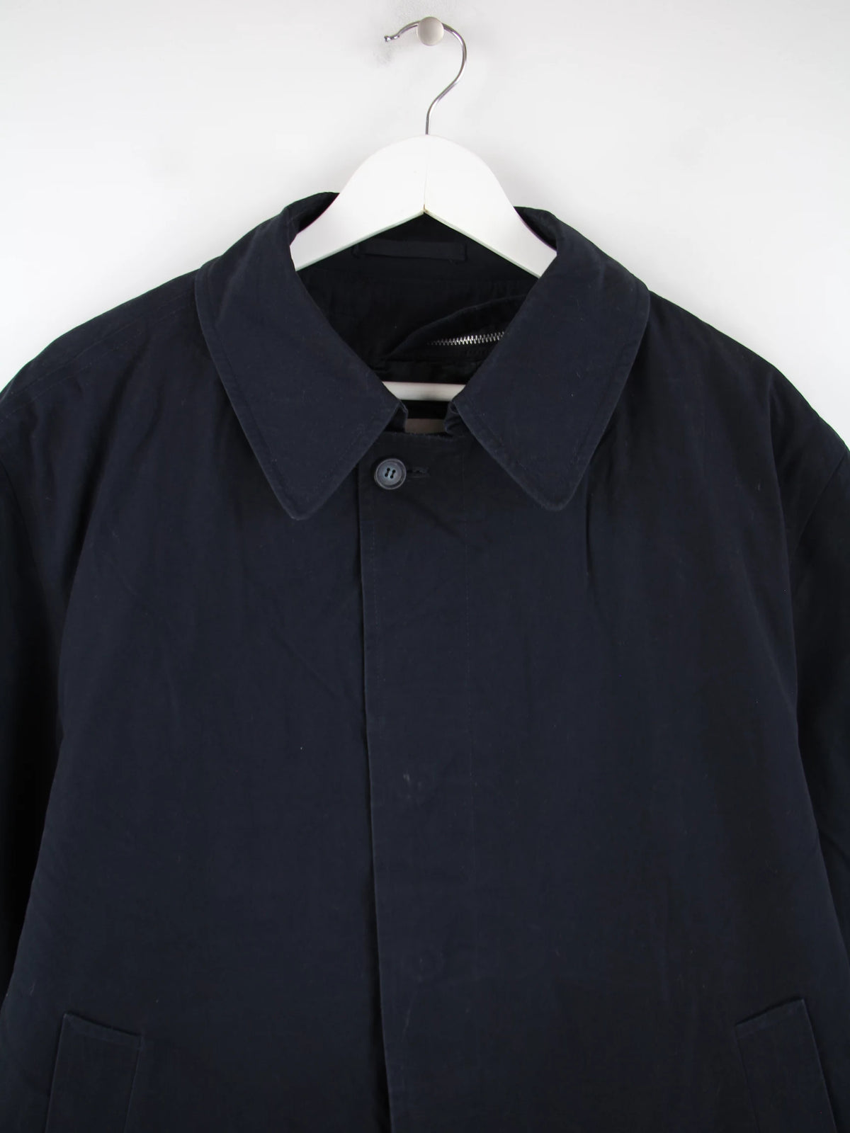 London Fog Mantel Blau M – Detailansicht Vorderseite