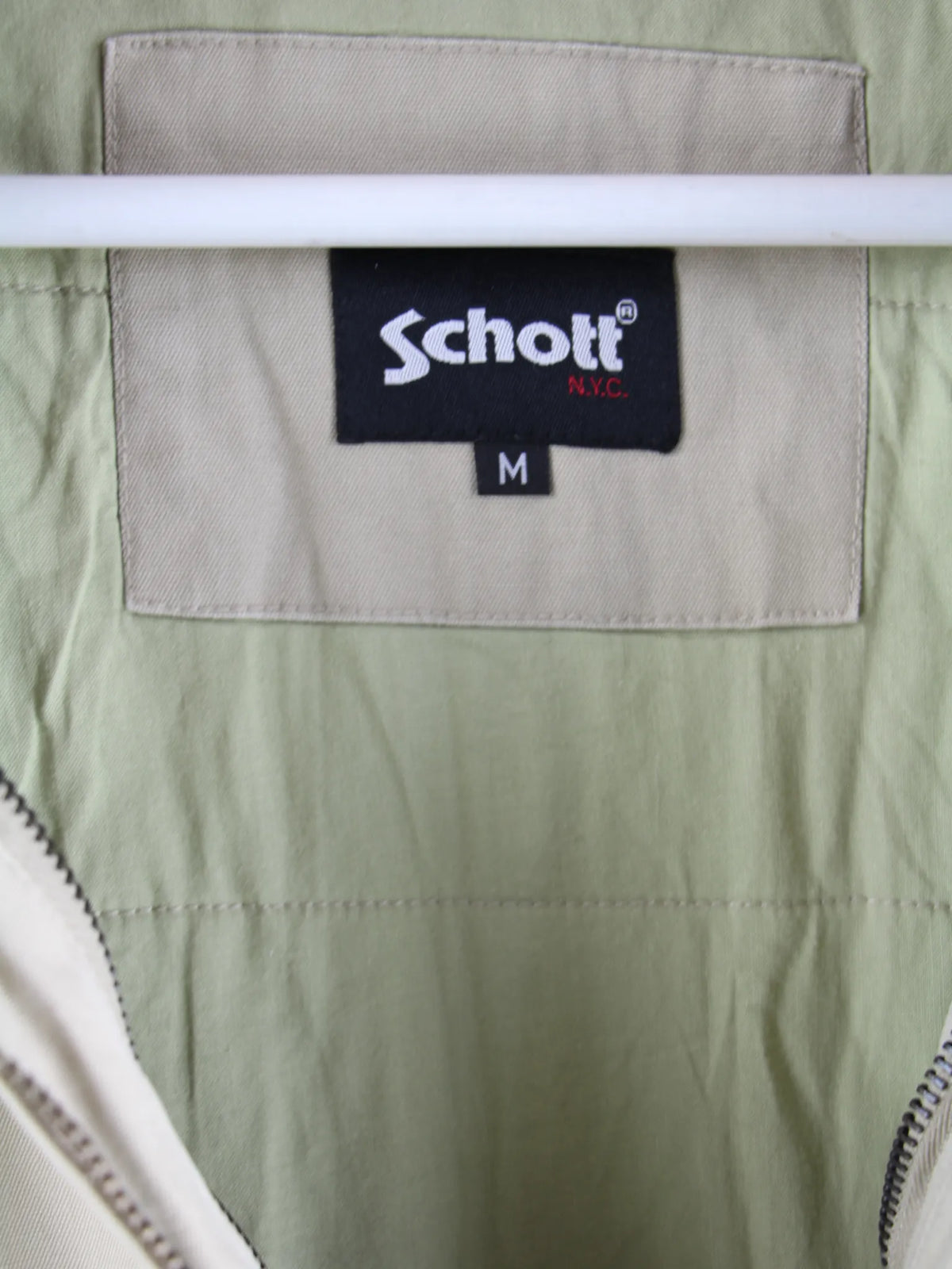Schott Jacke Beige M – Etikett