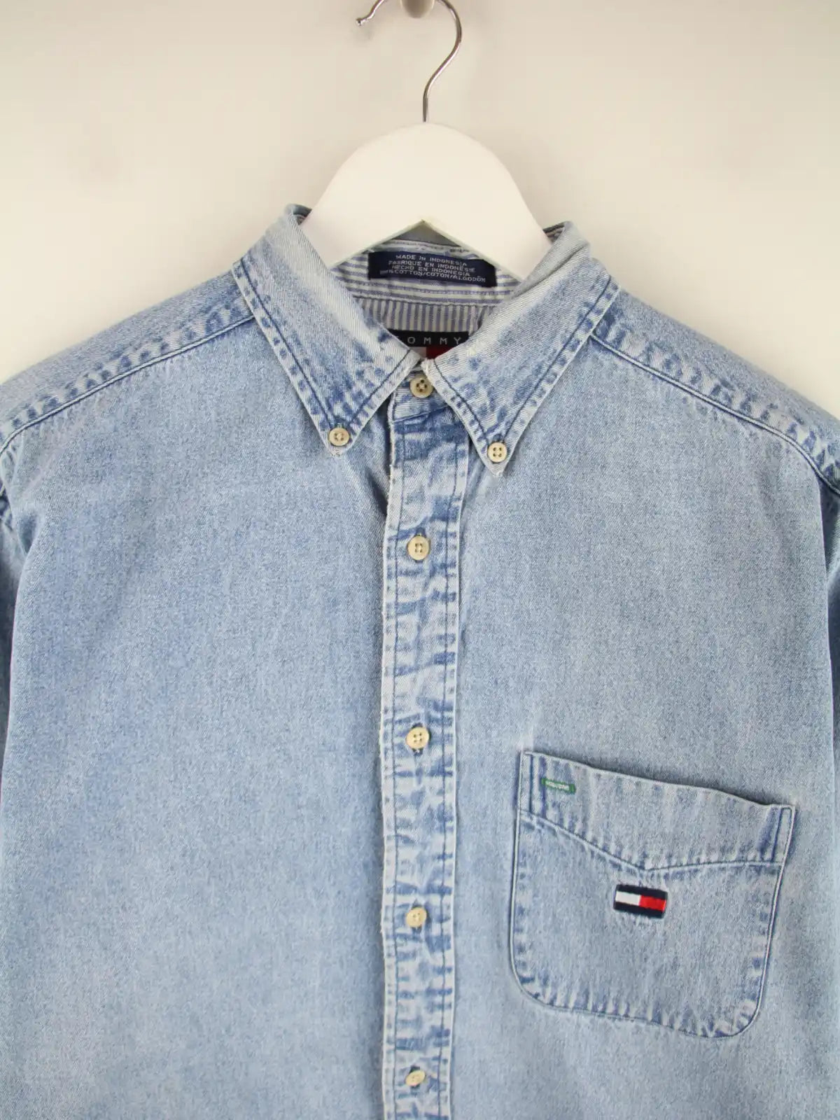 Tommy Hilfiger Freizeit Hemd Blau S – Detailansicht Vorderseite