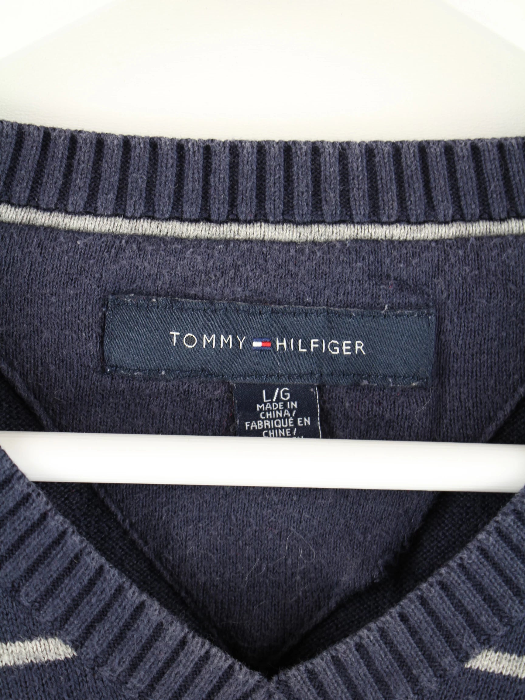 Tommy Hilfiger Pullover Blau L – Etikett
