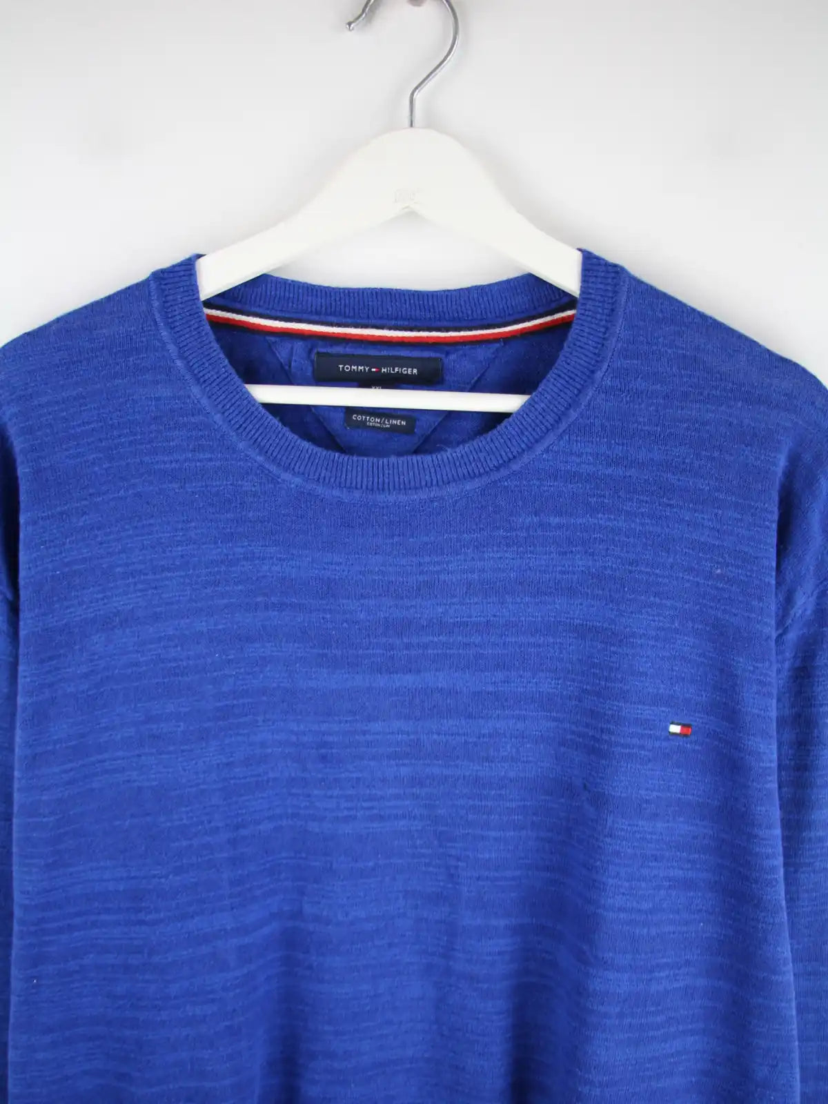 Tommy Hilfiger Pullover Blau XXL – Detailansicht Vorderseite