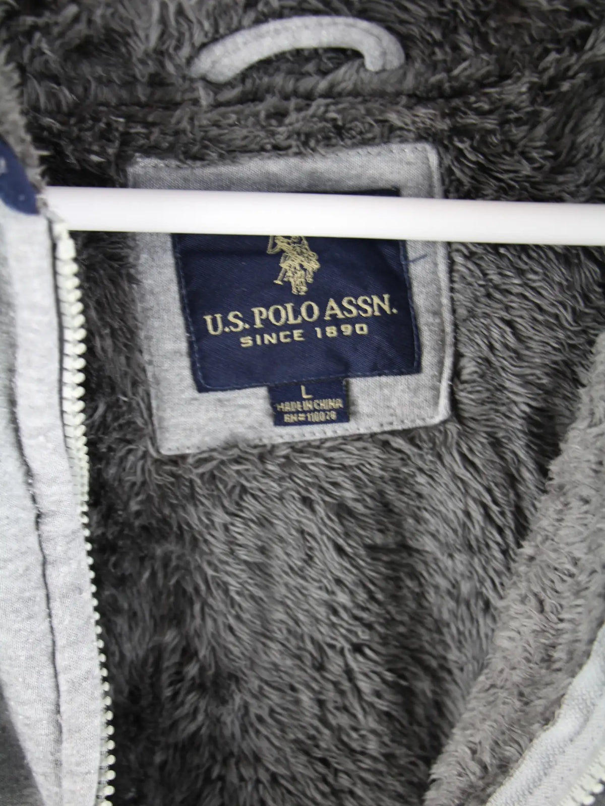 U.S. Polo ASSN. Hoodie Grau L – Etikett